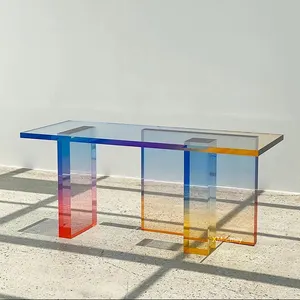 Fabrik Großhandel Gradient Frosted Modern Lucite Tisch Acryl Couch tisch für Wohnzimmer