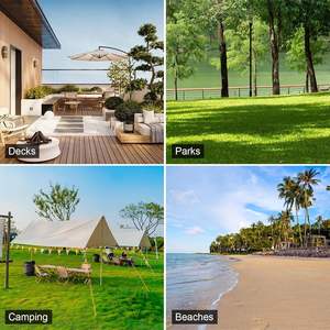 Chaise de bronzage extérieure pliante réglable à 4 positions chaise de plage inclinable chaise longue pour terrasse piscine arrière-cour patio - Product Image 5