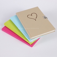 Carnets de notes A5 personnalisés en tissu de lin avec couverture rigide, design d'entreprise, logo et cadenas en forme de cœur – Vente en gros