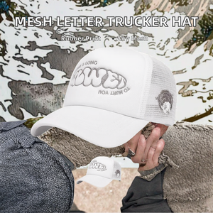Casquette de baseball respirante et tendance, style trucker, avec lettres brodées, devant en mousse et maille, design à visière, pour l'hiver, la plage et les loisirs - Product Image 2