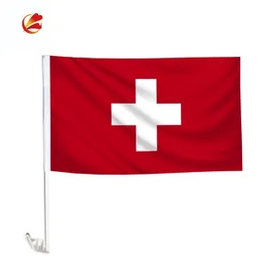 Envío rápido de banderas promoción Suiza Bandera de coche de Suiza