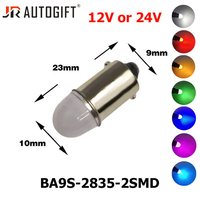 Ampoule de feux de positionnement auto LED SMD 2835 de haute qualité DC12V/24V, blanc, rouge, bleu, avec douille BA9s T4W