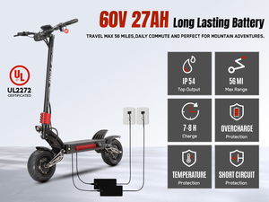 สกู๊ตเตอร์พับได้ YUME 60v สำหรับผู้ใหญ่ มอเตอร์คู่ แบตเตอรี่ E ความจุ 30ah พร้อมเซ็นเซอร์ สกู๊ตเตอร์สองล้อ 60v มอเตอร์คู่ - Product Image 5
