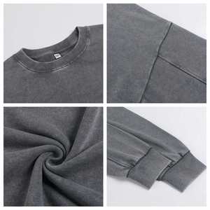 เสื้อสเวตเชิ้ตคอกลมทรงโอเวอร์ไซส์ ยูนิเซ็กส์ ผ้าหนาคุณภาพสูง ลายวินเทจ ปักโลโก้ได้ตามสั่ง สไตล์สตรีทแวร์ ล้างสีแบบแอซิดวอช - Product Image 2