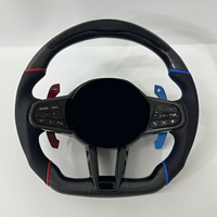 Volant en fibre de carbone et cuir avec LED pour modèles F10/F30/G20/G30/G38/G42/G80 Série 3/5 Xdrive