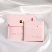 Pochette à bijoux en microfibre avec insert rembourré, sac de luxe pour colliers et boucles d'oreilles, sac d'emballage personnalisé pour bijoux avec insert