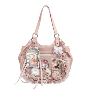 Bolso de Mensajero de Satén para Mujer, al por Mayor, a la Moda, Impermeable, con Cierre de Cremallera, Gran Capacidad, con Ventana Frontal de Malla - Product Image 1