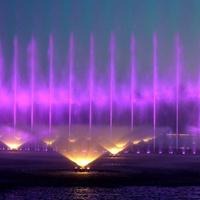 Fontaine musicale commerciale programmable en acier inoxydable pour usage extérieur, flottante, grande envergure, avec installation facile