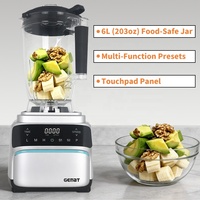 6L Commerciële Blender met 8-blads roestvrijstalen professionele smoothieblender voor het crushen van ijs, heavy-duty blender voor op het aanrecht