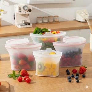 Self-Sealing Silicone Food <b>Bag</b>, Odor Proof, Heat Resistant, Freezer Safe, Food Grade - Product Image 1