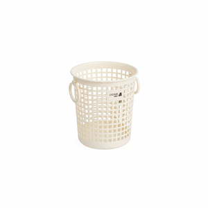Panier de rangement rond blanc avec poignée annulaire Inomata - Product Image 1