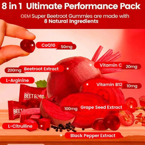 Gomitas de Remolacha para Adultos con CoQ10, Suministro de Fábrica |   Energía del Corazón y Apoyo Inmunológico |   Suplemento Vitamínico Masticable, <span class=keywords><strong>2</strong></span> Gomitas Diarias - Product Image 5