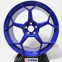 Jantes forgées Xywheel Glossy Blue à 5 branches, 18-22 pouces, 5x112 5x120, en alliage d'aluminium 6061-T6, pour voitures de sport, moyeu forgé sur mesure