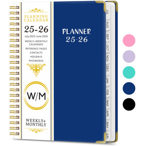 Bán buôn tùy chỉnh <span class=keywords><strong>2025</strong></span>/2026 năm A5 CuộN lịch hàng tuần hàng tháng hàng năm kế hoạch Tạp Chí Tiếng Anh máy tính xách tay máy tính xách tay kế hoạch - Product Image 2