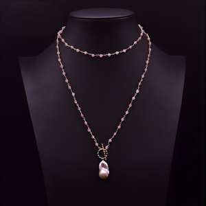 Bruids Parel Sieraden Set Ketting Oorbellen Bloemontwerp Meerlaags Parel Ketting Bruiloft Verloving Cadeau Voor Parel Ketting - Product Image 2