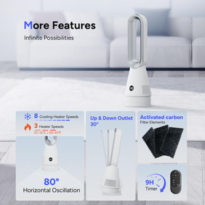 Ventilateur tour sans pales intelligent de haute qualité à télécommande, puissant, pour chambre et bureau, idéal pour l'été et la maison - Product Image 4