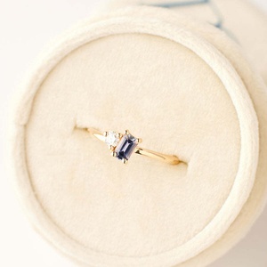 <span class=keywords><strong>Bague</strong></span> Lyburchi en argent sterling 925 plaqué <span class=keywords><strong>or</strong></span> 14K/18K avec zircon rond brillant, couleur personnalisée, <span class=keywords><strong>saphir</strong></span> CZ pour femmes - Product Image 3