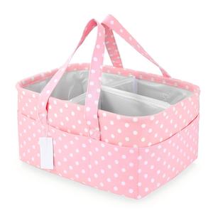 Organisateur de couches pour bébé fille - Bac de rangement pour chambre de bébé - Organisateur de voiture portable pour couches et lingettes pour bébé - Product Image 1