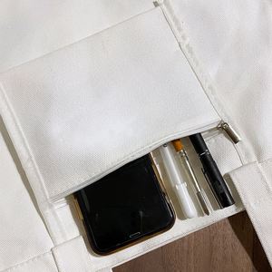 Bolsa de Mano de Lona de Algodón Grueso con Estampado Personalizado, con Bolsillo Interior con Cremallera, Diseño Floral de Hojas de Plantas, para Mujer, para Compras Diarias, Regalo - Product Image 5