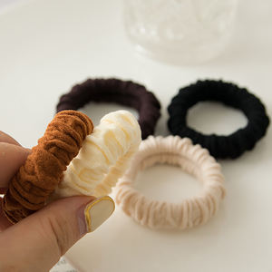 नए जापानी मोटी तौलिया रिंग लोचदार बाल बैंड गैर-चोट गैर-ट्रेस उच्च खिंचाव वाले बालों के टाई ठोस रंग सरल उत्कृष्ट बाल टाई - Product Image 4