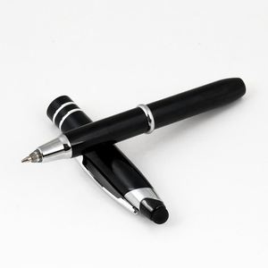Bolígrafo de Tinta Tipo Linterna con Punta de Bola y Estilete, Personalizable con Logotipo, Cuerpo Metálico Negro y Luz LED, Nuevo Modelo Exclusivo - Product Image 4