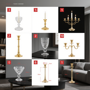 Bougeoirs en laiton vintage personnalisés en usine OEM chandelier pilier conique doré pour les fêtes de mariage pour la décoration de la maison - Product Image 2