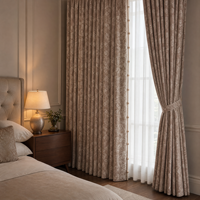 Rideau de fenêtre en chenille personnalisé motif Rose Monet, occultant à 100%, écologique, pour chambre principale, villa, salon