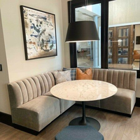 Banquette commerciale moderne pour restauration rapide, canapé en cuir en bois massif pour café, école et restaurants