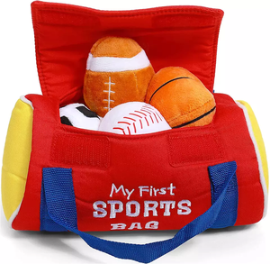 Simpatici Peluche Sportivi Realistici per Bambini: Calcio, Basket, Baseball - La Mia Prima Borsa Sportiva Personalizzata con Set di Peluche Imbottiti - Product Image 4