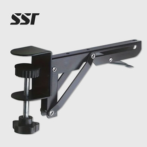 Support de bureau pliable triangulaire en métal poli, robuste, sans perçage, gain de place, étagère murale flottante, installation facile - Product Image 1