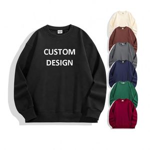 500gsm Heavyweight Pluz Size Plain Hoodie&<b>Sweatshirt</b> Fleece Lining Winter Warm Custom Embroidered CrewNeck <b>Sweatshirt</b> - Product Image 1