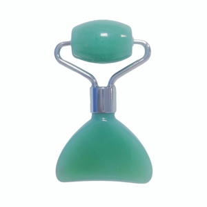 Rouleau de massage facial portable de petite taille pour réduire les rides, en jade aventurine verte - Product Image 1