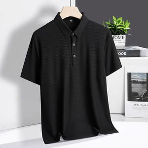 Short d'été pour hommes pour POLO Shirt New Business Casual Solid Color Simple Versatile Lapel T-Shirt Breathable Embroidery Canva - Product Image 5