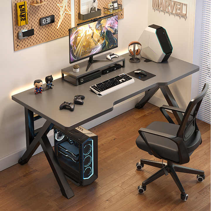 Wooden Gaming Desk - Adjustable & Stylish for Home Use