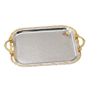 Plateau rectangulaire en dentelle <span class=keywords><strong>creuse</strong></span> dorée et argentée, plateau à fruits, hôtel, maison, KTV, pâtisserie, plateau à fruits secs, plateau à en-cas - Product Image 6