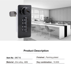 Mk716 Nhà Máy Trực Tiếp Màu Đen 4 Chữ Số Tự Động Trở Lại Không Cơ Khí Kết Hợp Khóa 4 Quay Số Kết Hợp Cam Locker Khóa - Product Image 3