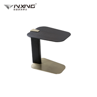 Table d'appoint moderne et portable avec cadre en bois et acier inoxydable pour salon