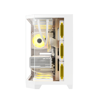 ¡Ruix Panoramic PC Case Mid Tower ATX Gaming Computer con aleación de aluminio y vidrio templado estilo pecera en stock!