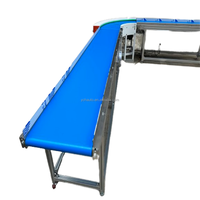 Système de bande transporteuse PU en PVC de qualité alimentaire blanc bleu résistant à la chaleur avec vitesse réglable pour la ligne d'emballage de légumes 2023