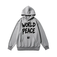 Fábrica personalizada O cuello sudadera hombres suéter suelto con bolsillos Street Art texto Sudadera con capucha hombres manga larga