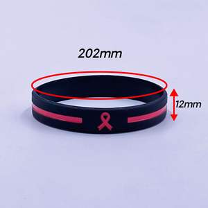 Pulsera Decorativa de Silicona Redonda con Cinta Rosa de Concienciación sobre el Cáncer de Mama, Resistente al Agua - Product Image 2