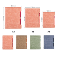 Agenda personnalisable multi-tailles, carnet en cuir PU A4/A5/B5 avec poche pour stylo et pages rechargeables