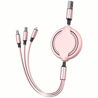 Câble de charge universel Macaron Portable USB-C rétractable 3-en-1 chargeur d'alimentation multifonction Type C cordons de données de haute qualité