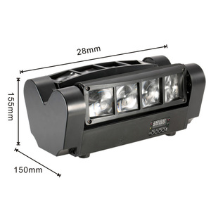 Mini Luz LED Spider 8x3W RGBW con Cabezal Móvil, Activación por Sonido, Control DMX-512, Iluminación Estroboscópica para Parques Temáticos, Fiestas y DJs - Product Image 5
