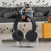 Headphone On-Ear Berkabel 3.5mm Aux Desain Lipat, Suara Stereo & Panggilan Jernih untuk Olahraga & Gaming, Siap Grosir