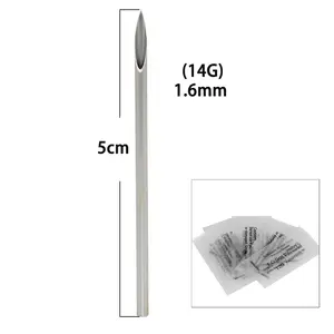 ZF 멸균 트라이 베벨 의료 학년 외과 스틸 바디 피어싱 바늘 문신 바늘 배꼽 젖꼭지 귀 코 립 100 개/상자