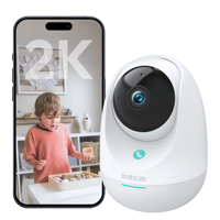 Kamera Pengawas Botslab Indoor Cam 2E Pro C213 3MP AI Tracking 90 Sudut Lebar H.265 Penyimpanan Cloud NVR MicroSD 2.4GHz Wi-Fi