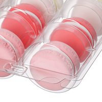 Boîtes en plastique transparentes avec insert blister pour emballage de biscuits boîte-cadeau présentoir de pâtisserie macaron chocolat personnalisé