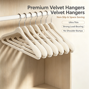Ganchos de Terciopelo Antideslizantes para Ropa, con Hombros Anchos y Curvos, para Armarios y Tiendas de Ropa - Product Image 1