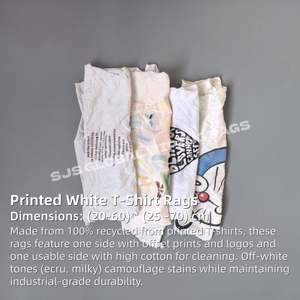 Trapos industriales de algodón de alta calidad, trapos blancos de camiseta con logo e impresión, trapos blancos de algodón para limpieza. - Product Image 2